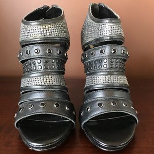 NWOB Dolce Vita Black Strappy Stilettos - Size 6